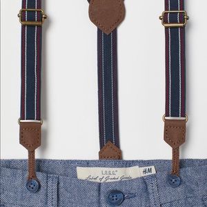 ❌SOLD❌ H&M Little boys straight leg chinos with suspenders